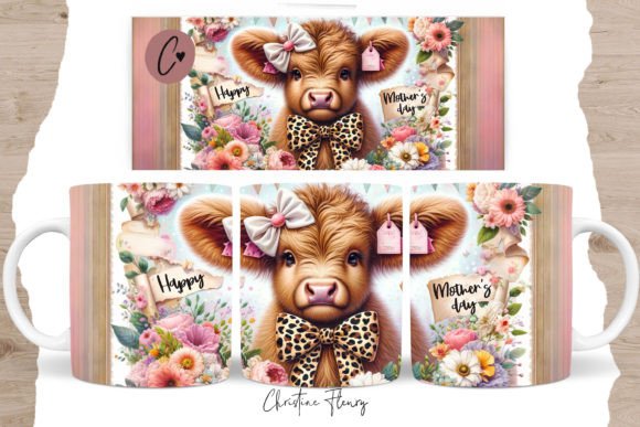 Download Happy Mother's Day Highland Cow Mug Wrap - Highland cow mug Collection